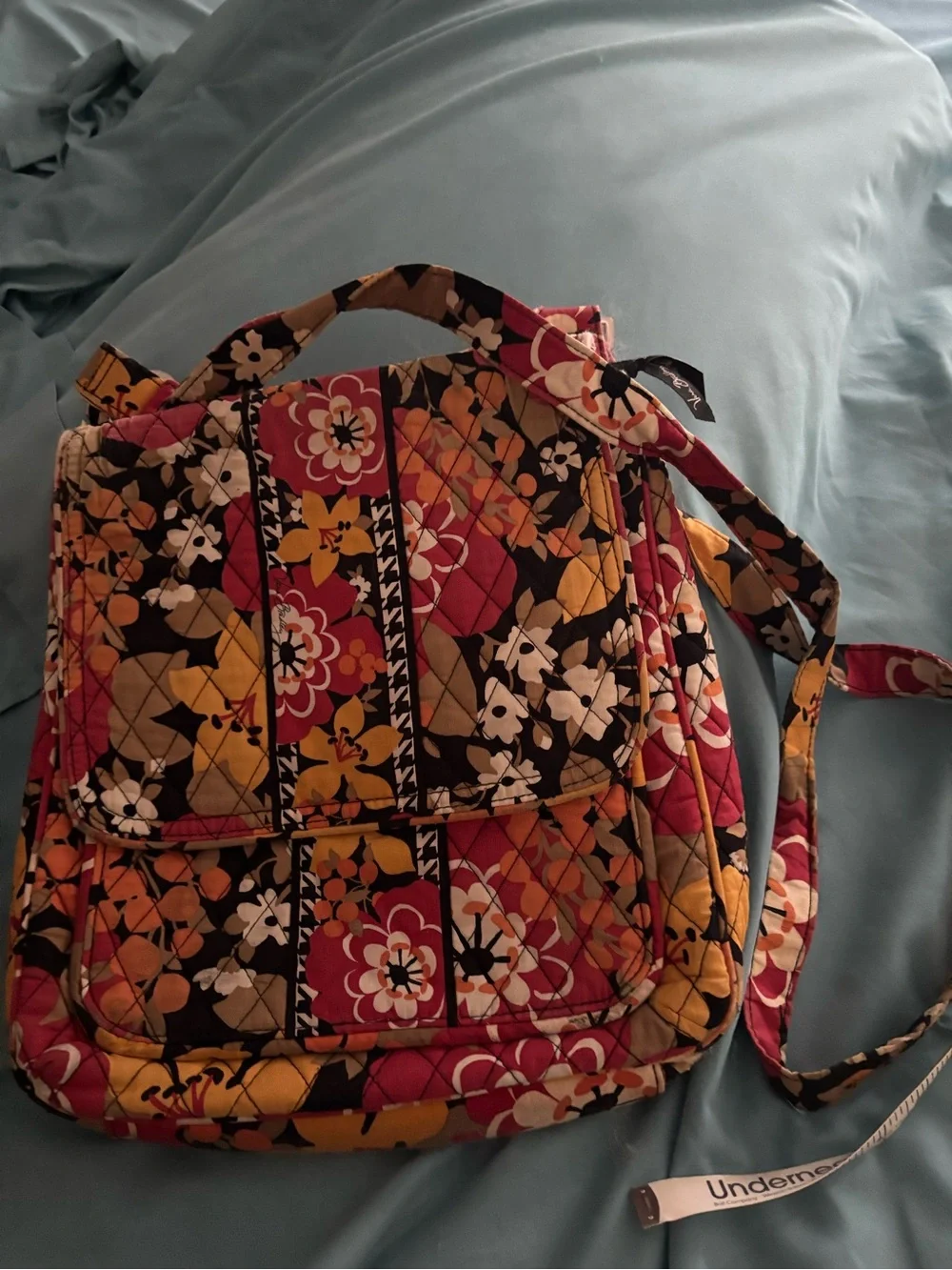 Vera Bradley Quilted Floral Crossbody in Pink, Yellow, Black